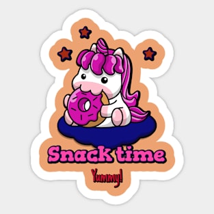 Little Chubby Unicorn Snack Time Sticker